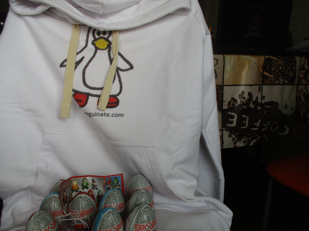 penguinate hoodie and Kinder eggs