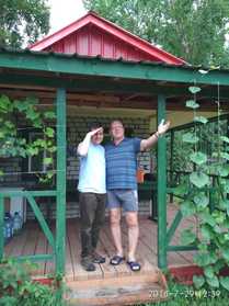 My father-in-law and I at the dacha
